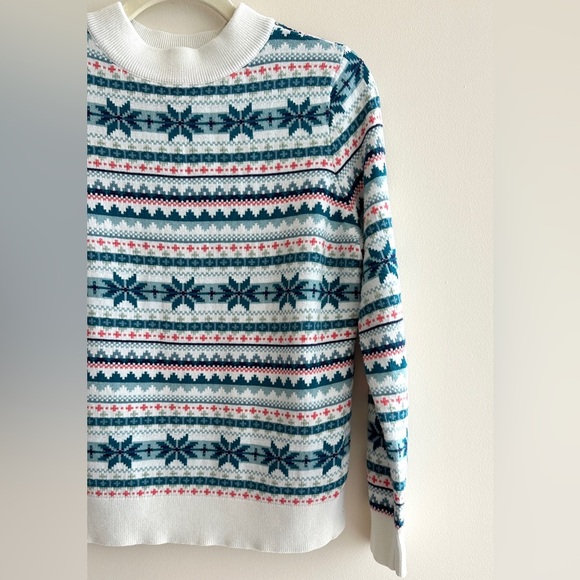 Talbots Petites Fair Isle Mockneck Pullover Sweater, Size Medium - Picture 5 of 15